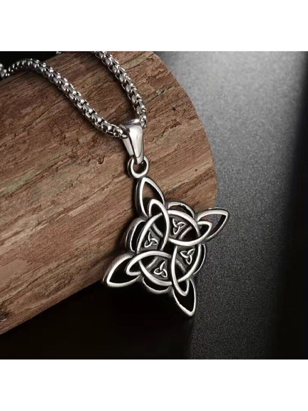 Large Irish Celtic Cross Pendant and Necklace #1197 - Picture 5 of 9